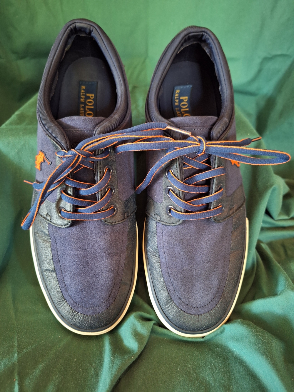 Polo Ralph Lauren Faxon Low Sneakers Mens 10D Navy Blue Tech Nubuck Pony Logo
